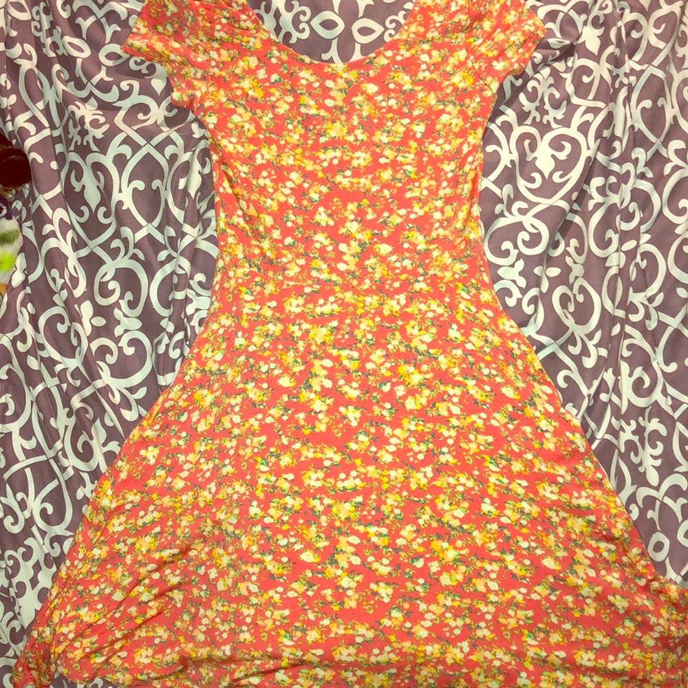 Orange floral dress